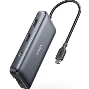 Anker Laptop Docking Station Dual Monitor, 8-in-1 USB C Hub, 4K Dual Monitor with 2 HDMI, 1 Gbps Ethernet Hub, 85W Power Delivery, SD Card Reader for MacBook Pro, XPS and More