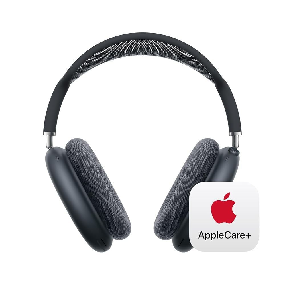 Apple AirPods Max Wireless Over-Ear Headphones, Pro-Level Active Noise Cancellation, Transparency Mode, Personalized Spatial Audio - Midnight with AppleCare+ (2 Years)