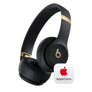 Beats Solo 4 -Wireless Bluetooth on Ear Headphones with AppleCare+ (2 Years) - Black & Gold
