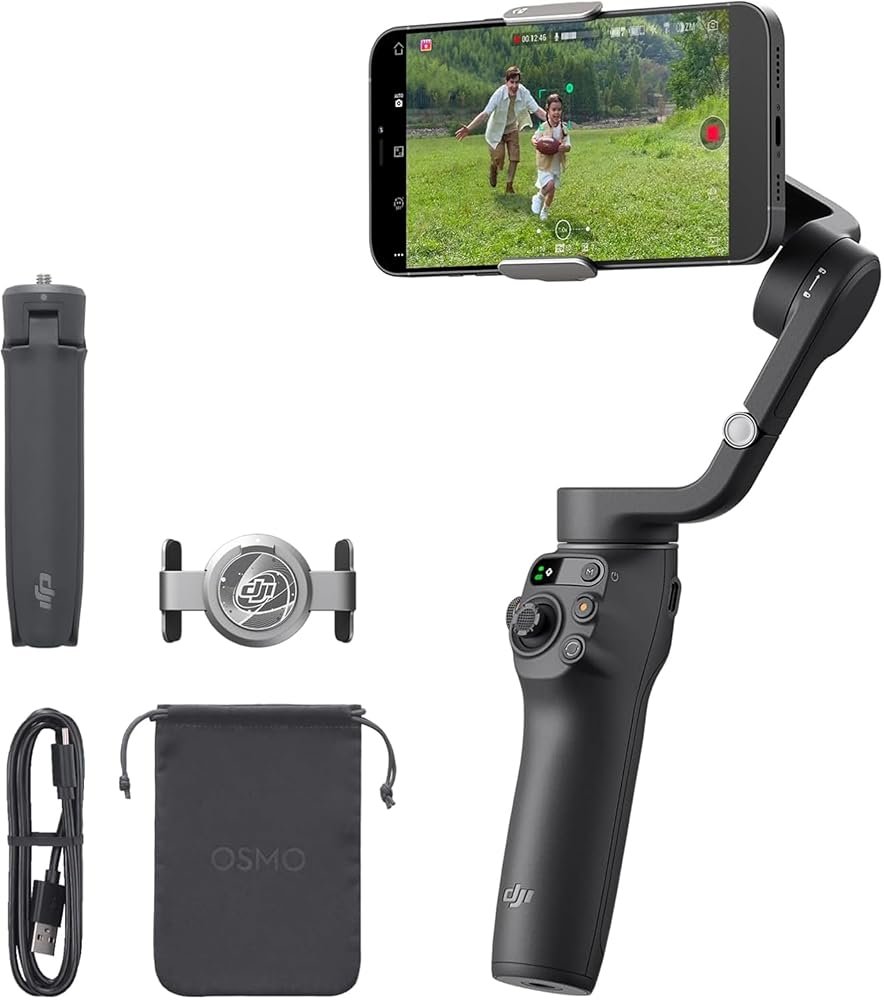 DJI Osmo Mobile 6 Gimbal Stabilizer for Smartphones, 3-Axis Phone Gimbal, Built-In Extension Rod, Object Tracking, Portable and Foldable, Vlogging Stabilizer, YouTube TikTok,...