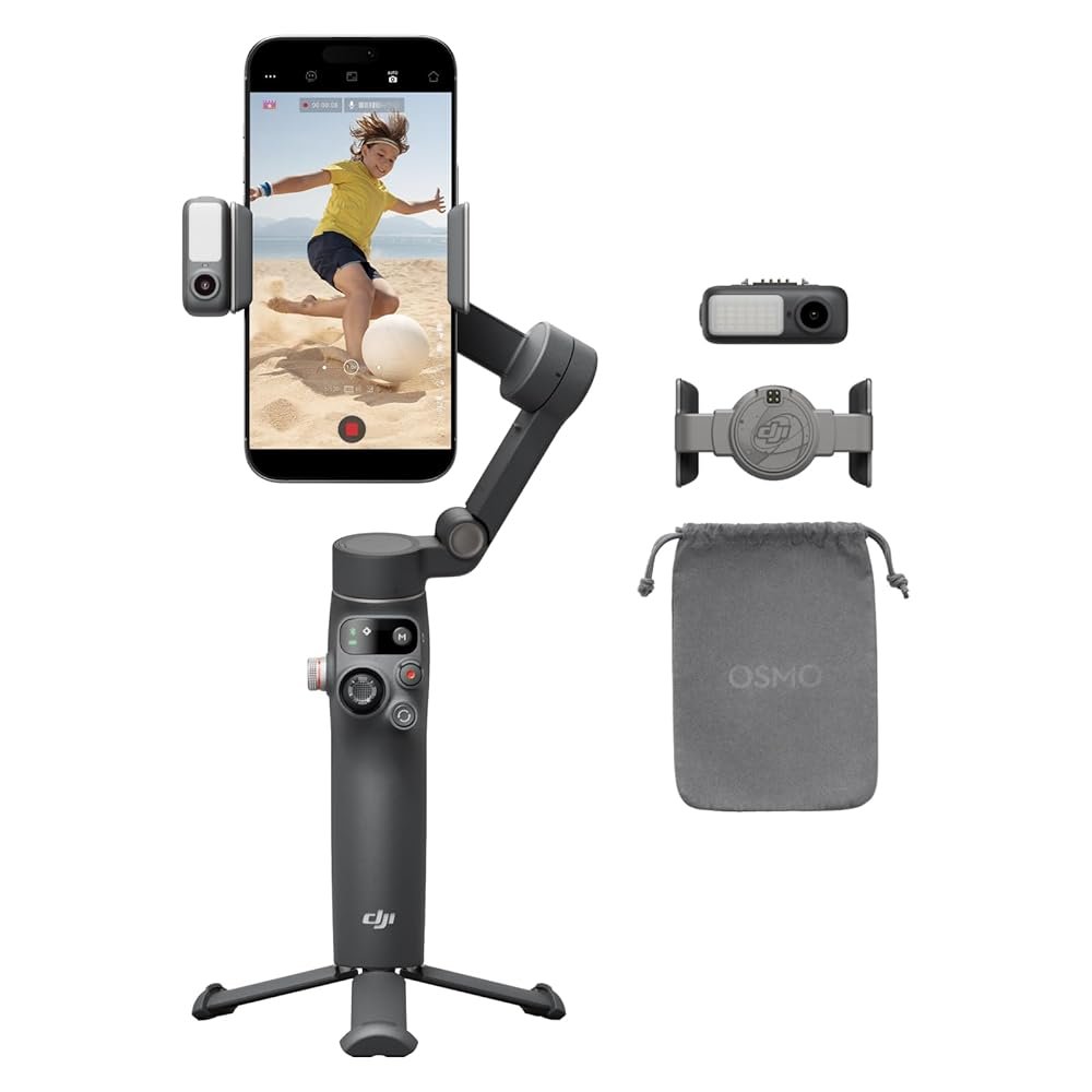 DJI Osmo Mobile 7P Gimbal Stabilizer for iPhone, Android, Native Tracking, Lighting, 3-Axis Phone Gimbal, Quick Launch, One-Tap Edit, Built-in Extension Rod & Tripod, 10hrs Use,...