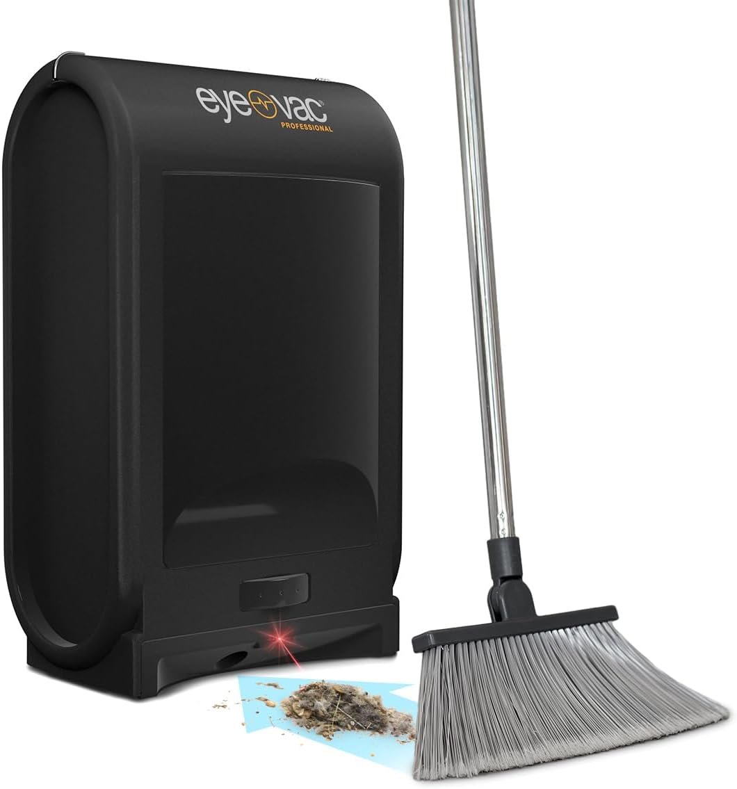 EyeVac Pro Touchless Vacuum Automatic Dustpan - Ultra Fast & Powerful - Great for Sweeping Salon Pet Hair Food Dirt Kitchen, Corded Canister Vacuum, Bagless, Automatic Sensors,...
