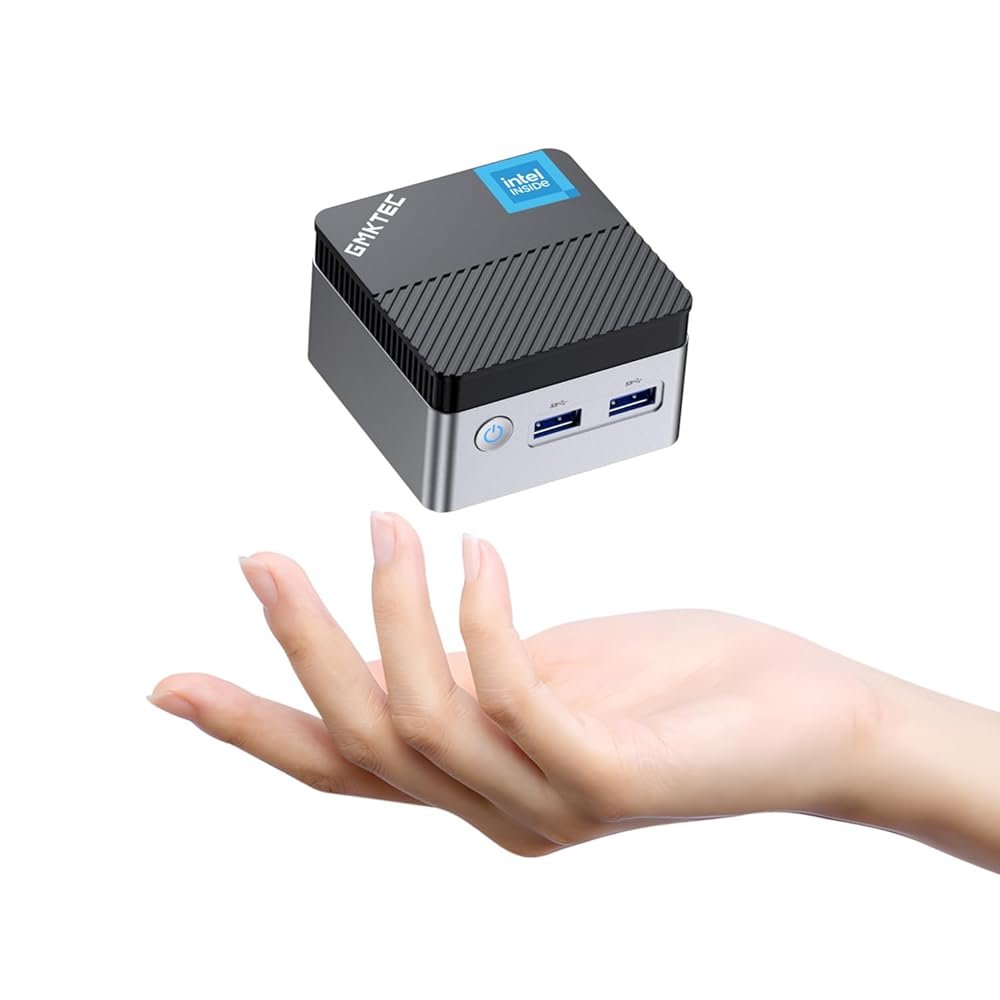 GMKtec Mini PC Intel N5105, 10nm 8GB RAM 128GB SSD M.2 2242 Micro Desktop Computer with Dual HDMI 4K, Dual DDR4, Dual WiFi, Giga, BT4.2& Cooling Fans