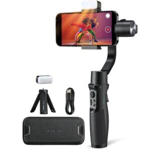 hohem iSteady Mobile+ Kit Gimbal Stabilizer for Smartphone, 3-Axis Phone Gimbal with Fill Light, Ultra-Wide-Angle Mode, 600° Inception, YouTube Vlog Stabilizer for Android and...