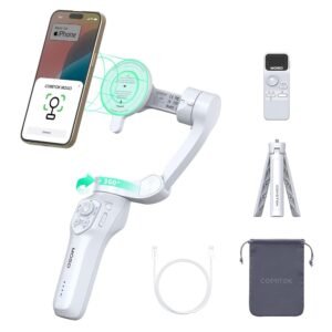 Only for iPhone, MOGO [Apple MFi Certified] Gimbal Stabilizer for iPhone Stabilizer for Video Recording and Control Native Camera by Remote Control and Apple Watch, OTA Upgrade...