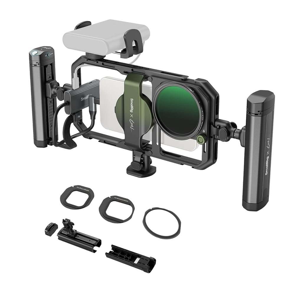 SmallRig x Brandon Li All-in-One Mobile Video Kit, Quick Release Universal Phone Video Rig Kit for iPhone for Samsung for Pixel, with Wireless Rotatable Handles for M.2 SSD w...